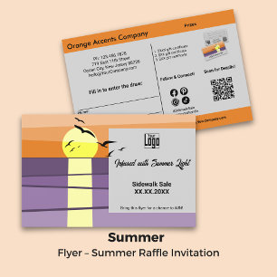 Sunset Design · Dual-Sided Summer ·  Raffle Promo Flyer