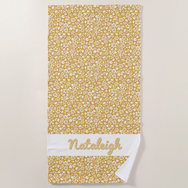 Sunset Ditzy Floral Beach Towel (Front)