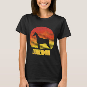 Sunset Doberman Cool Sunshine Dog Silhouette Of A T-Shirt
