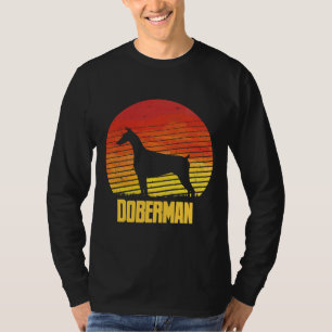 Sunset Doberman Cool Sunshine Dog Silhouette Of A  T-Shirt