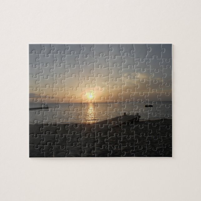 Sunset Doctor's Cave Beach Mo Bay Jamaica Puzzle (Horizontal)