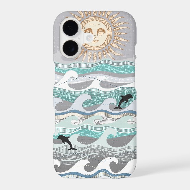 sunset dolphin waves (Back)