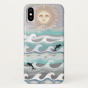 sunset dolphin waves Case-Mate iPhone case