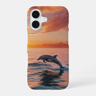 Sunset Dolphins iPhone 16 Case
