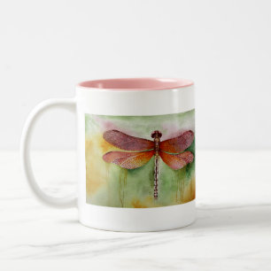 Sunset Dragonfly Two-Tone Coffee Mug