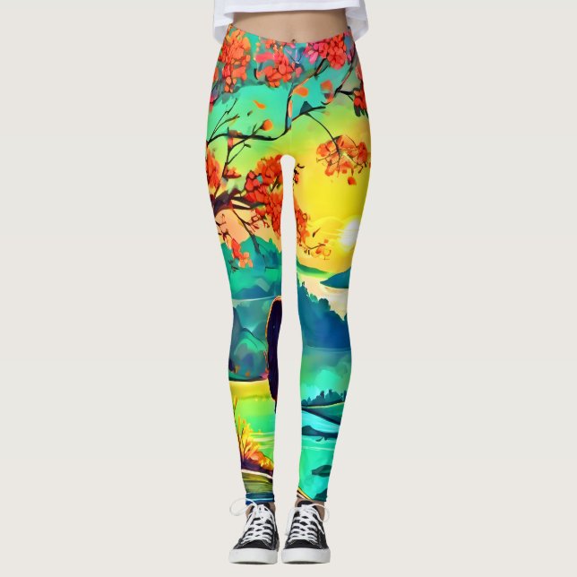  Sunset Dreamer by the River Leggings (Front)