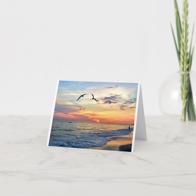 Sunset Dreaming, Blank Folded Note Card (Front)
