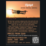 Sunset Drone Silhouette, Drone Rental Company Flyer<br><div class="desc">Sunset Drone Silhouette,  Drone Rental Company Advertising Flyers By The Business Card Store.</div>