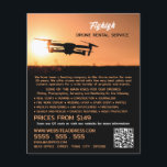 Sunset Drone Silhouette, Drone Rental Company Flyer<br><div class="desc">Sunset Drone Silhouette,  Drone Rental Company Advertising Flyers By The Business Card Store.</div>