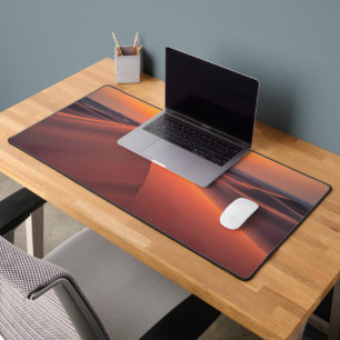Sunset Dunes Panorama with Golden and Purple Shado Desk Mat