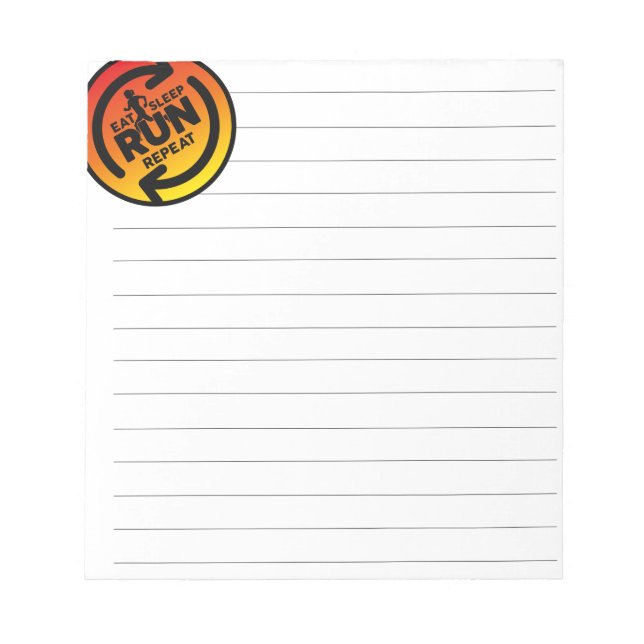 Sunset Eat Sleep Run Repeat Runners Lined  Notepad (Front)