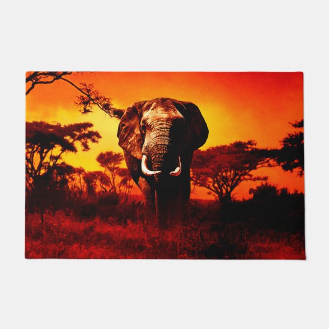 Sunset Elephant Doormat (Front)