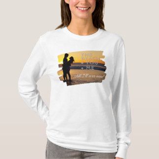 Sunset Embrace Beach Romance Couple T-shirt