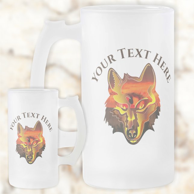 Sunset Eye of The Wolf 2106 Frosted Glass Beer Mug (Creator Uploaded)