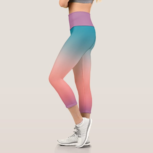 Sunset Fade Pastel Capri Leggings (Left)