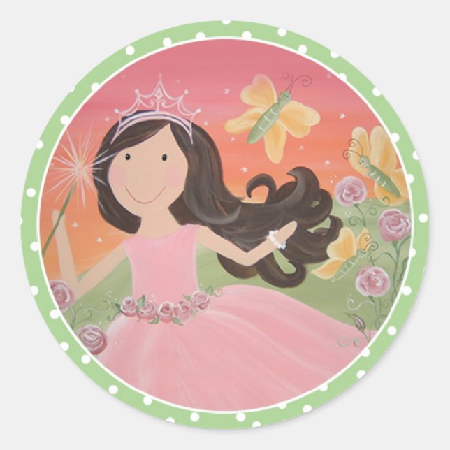 Sunset Fairy (set sticker) - Customised Classic Round Sticker (Front)