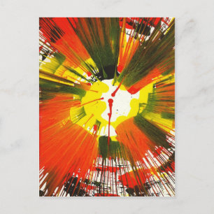 Sunset Fall Colours Spin Art Postcard
