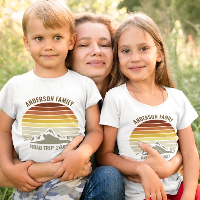 Sunset Family Reunion Custom Mountains Kids T-Shirt (Creator Uploaded)