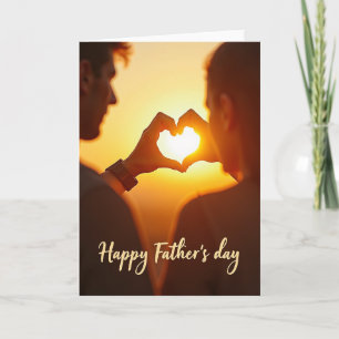 Sunset Fathers Day Heart Card