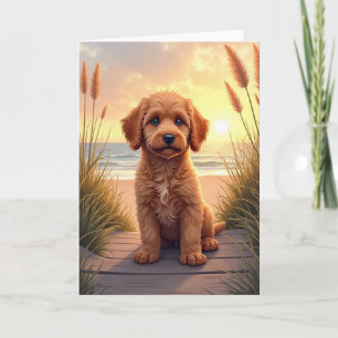 Sunset Fathers Day Puppy Card