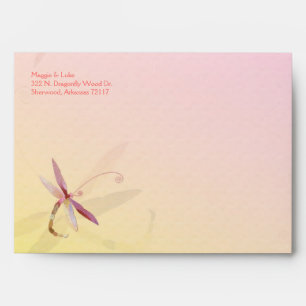 Sunset Field Dragonfly Wedding Invitation Envelopes
