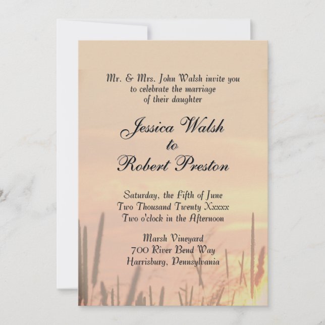 Sunset Field Wedding Invitation (Front)