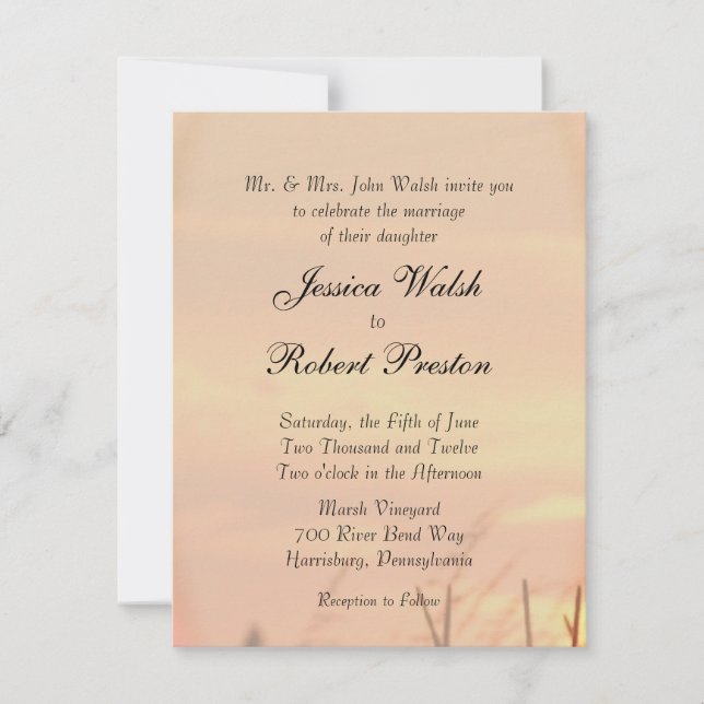 Sunset Field Wedding Invitation (Front)