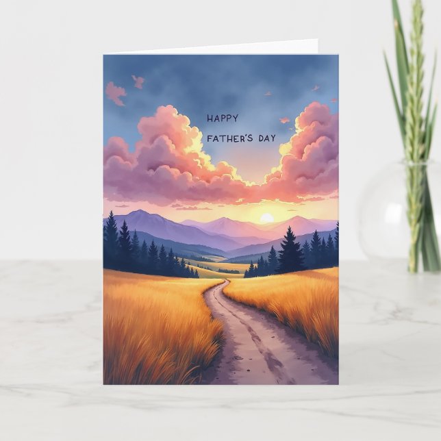 Sunset Fields Fathers Day Card (Front)