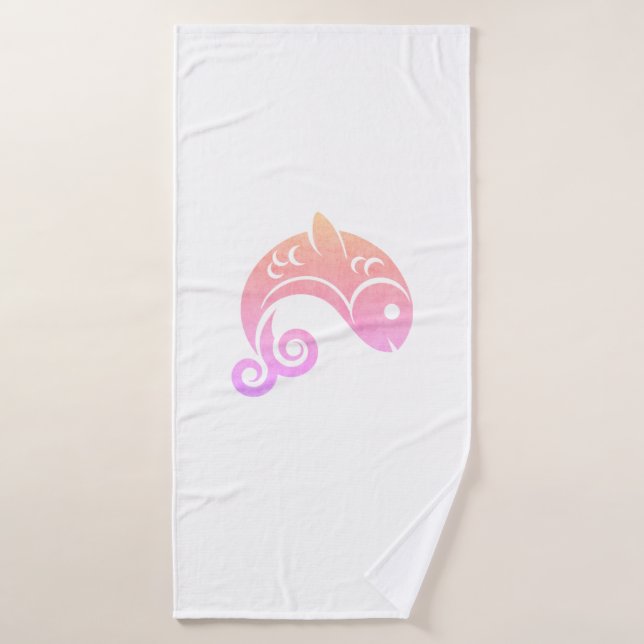 sunset fish bath towel set (Bath Towel)
