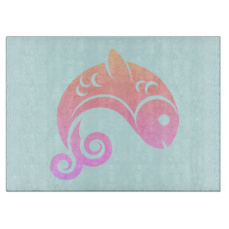 sunset fish cutting board