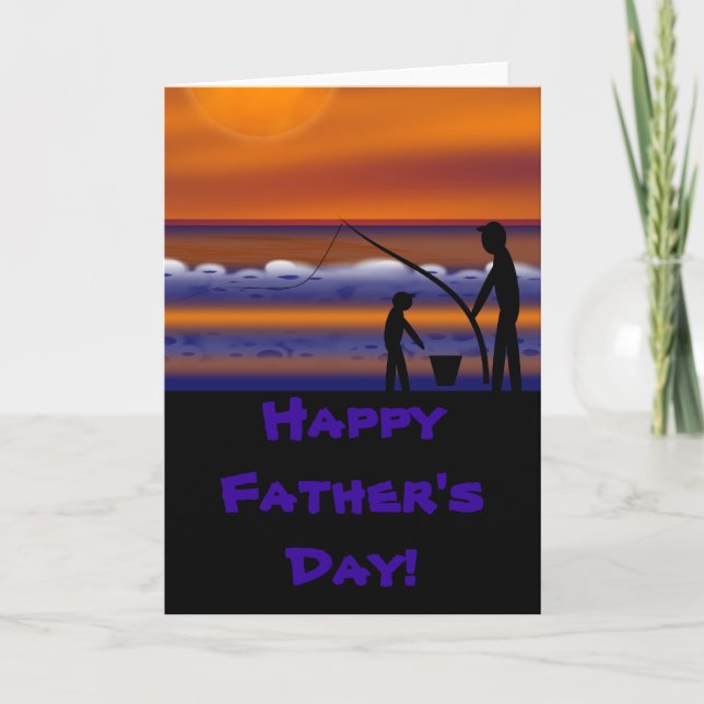 Sunset Fishing, Father's day card (Front)