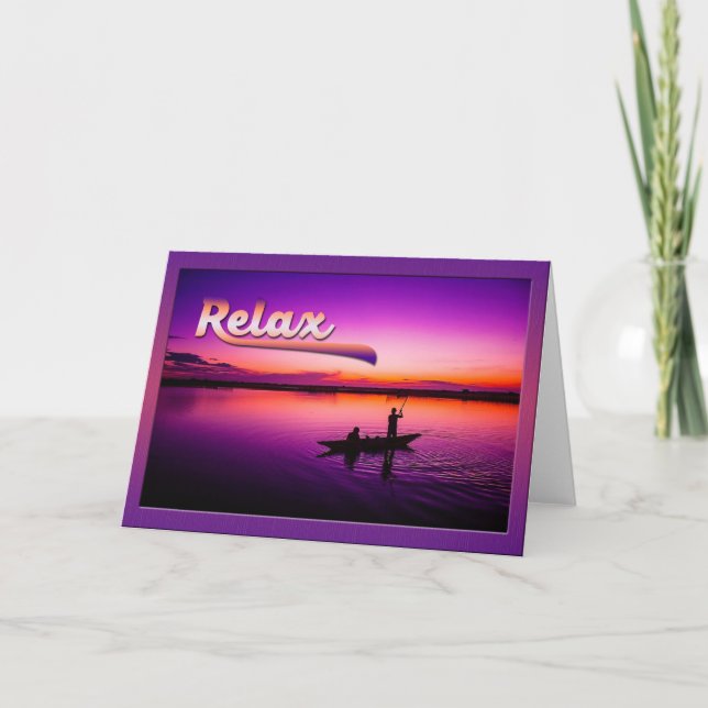 Sunset Fishing Greeting Card (Front)