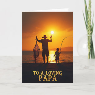 Sunset Fishing Papas Day Card