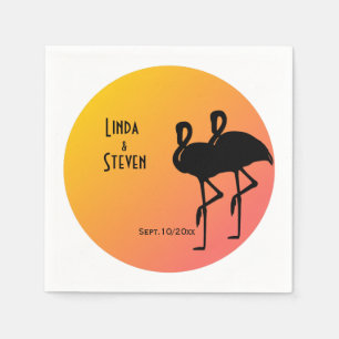 Sunset Flamingo Wedding Napkin