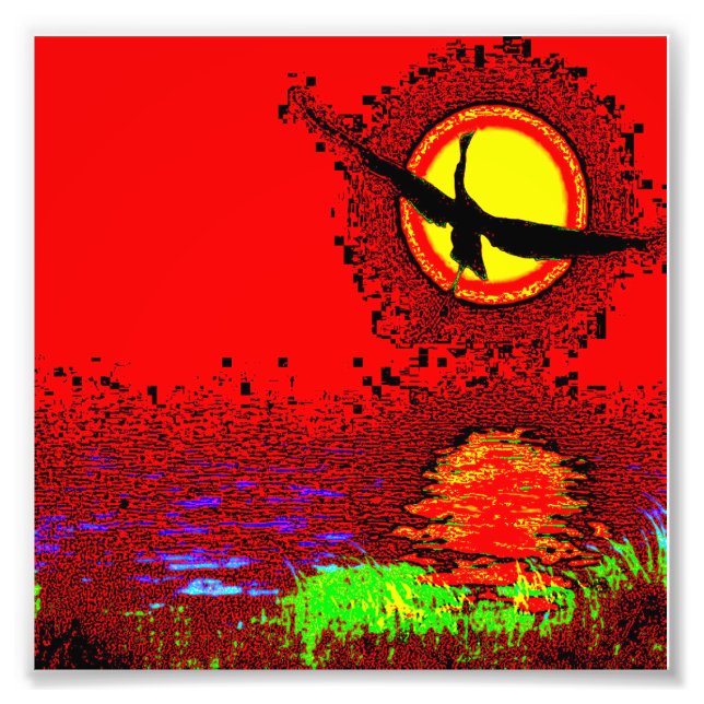 Sunset Flight – Vibrant Art Print (Front)