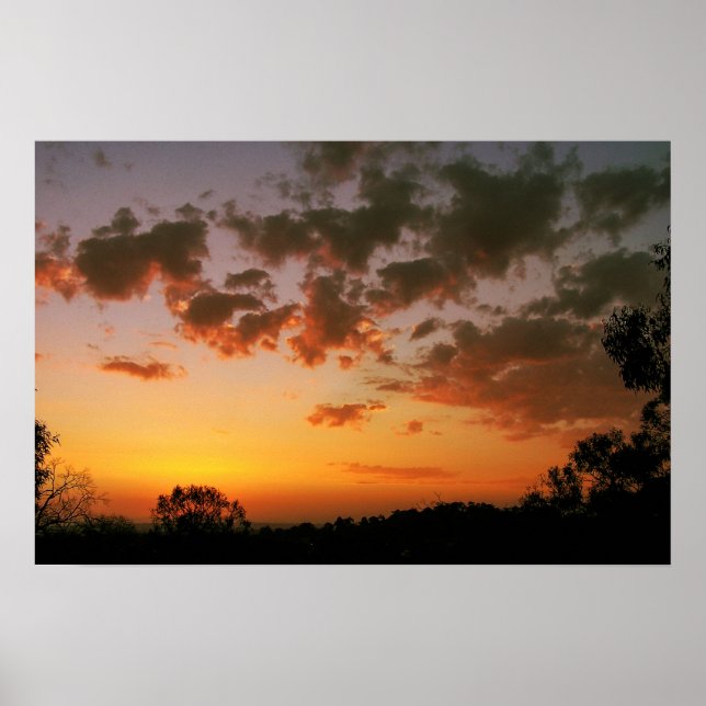 Sunset Floating Clouds Poster (Front)