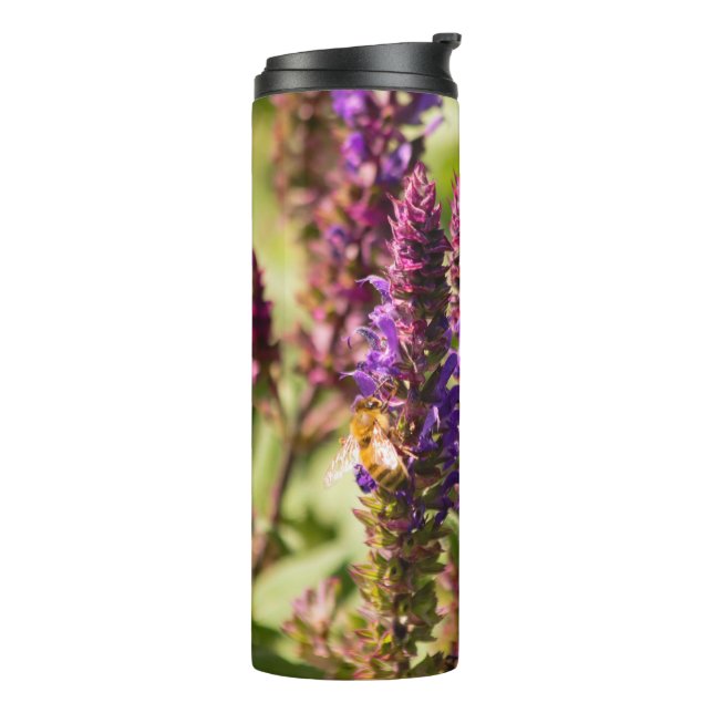 Sunset Flowers Bee Thermal Tumbler (Rotated Left)