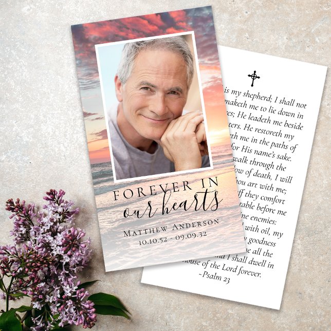 Sunset Forever in Our Hearts Memorial Prayer Card (Creator Uploaded)