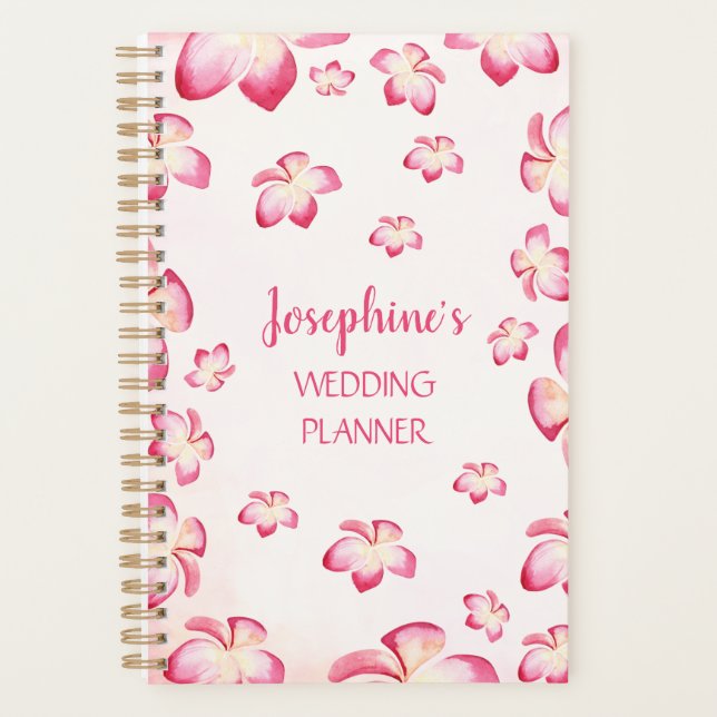 Sunset Frangipani Personalised Wedding Planner (Front)