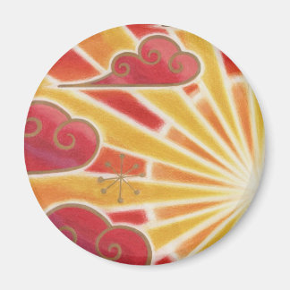 Sunset fridge magnet round