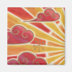 Sunset fridge magnet square