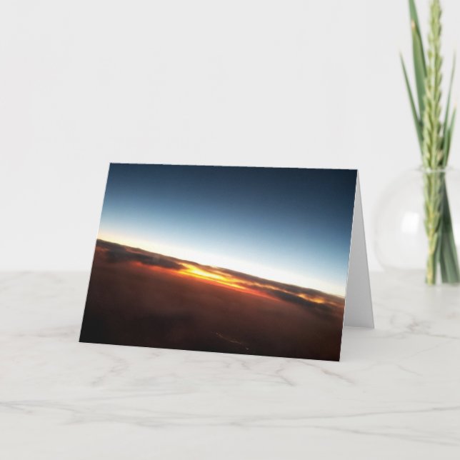 Sunset from Aeroplane Thank You Card (Front)