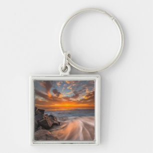Sunset from Tamarach Beach Key Ring