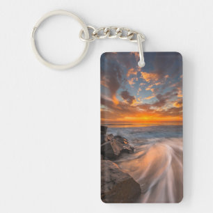 Sunset from Tamarach Beach Key Ring