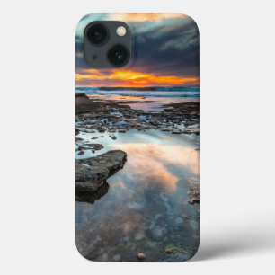 Sunset from the tide pools iPhone 13 case