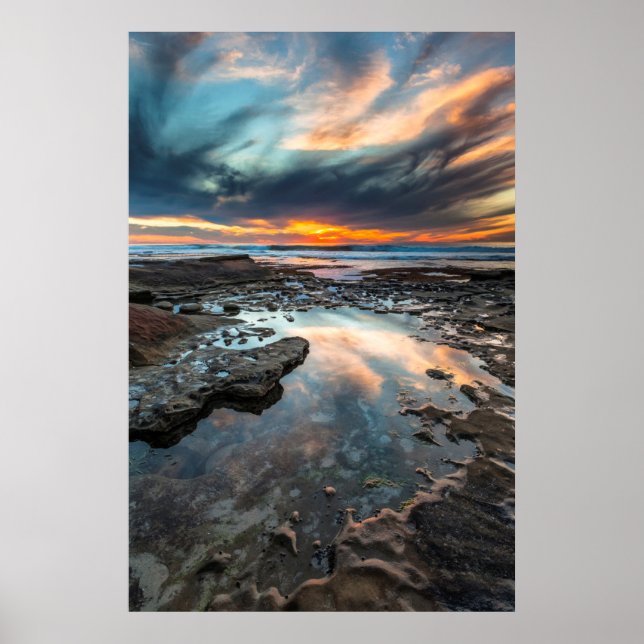 Sunset from the tide pools poster (Front)