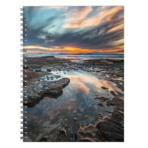 Sunset from the tide pools spiral notebook