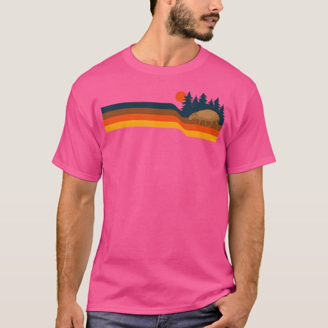 Sunset Giant Cavy Rodent Capybara T-Shirt (Front)