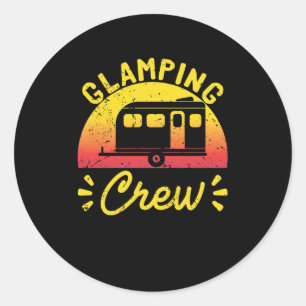 Sunset Glamping Crew Camper Tourist Luxury Camping Classic Round Sticker