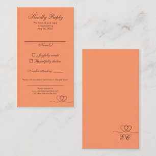 Sunset Glow Elegant Calligraphy Wedding RSVP Card